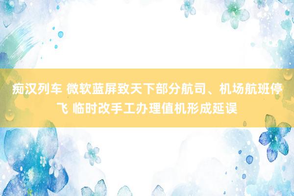 痴汉列车 微软蓝屏致天下部分航司、机场航班停飞 临时改手工办理值机形成延误