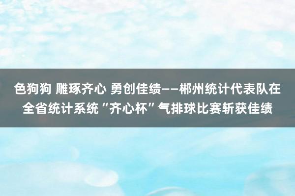 色狗狗 雕琢齐心 勇创佳绩——郴州统计代表队在全省统计系统“齐心杯”气排球比赛斩获佳绩