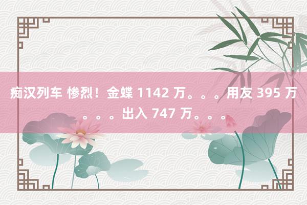 痴汉列车 惨烈！金蝶 1142 万。。。用友 395 万。。。出入 747 万。。。