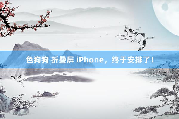 色狗狗 折叠屏 iPhone，终于安排了！