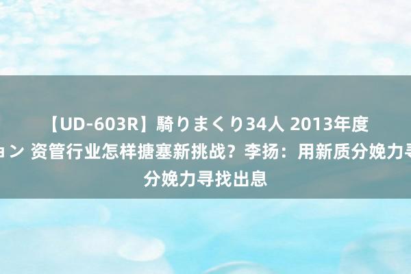 【UD-603R】騎りまくり34人 2013年度バージョン 资管行业怎样搪塞新挑战？李扬：用新质分娩力寻找出息