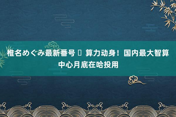 椎名めぐみ最新番号 ​算力动身！国内最大智算中心月底在哈投用